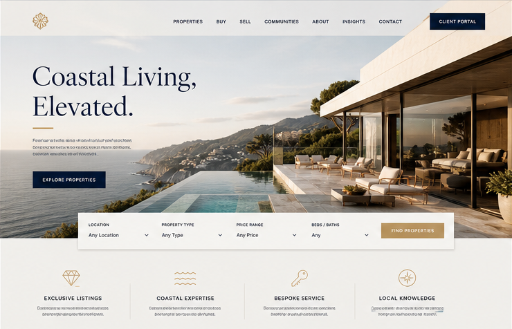 Copper & Pine Interiors website concept