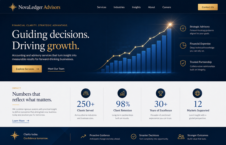 NovaLedger Advisors website concept
