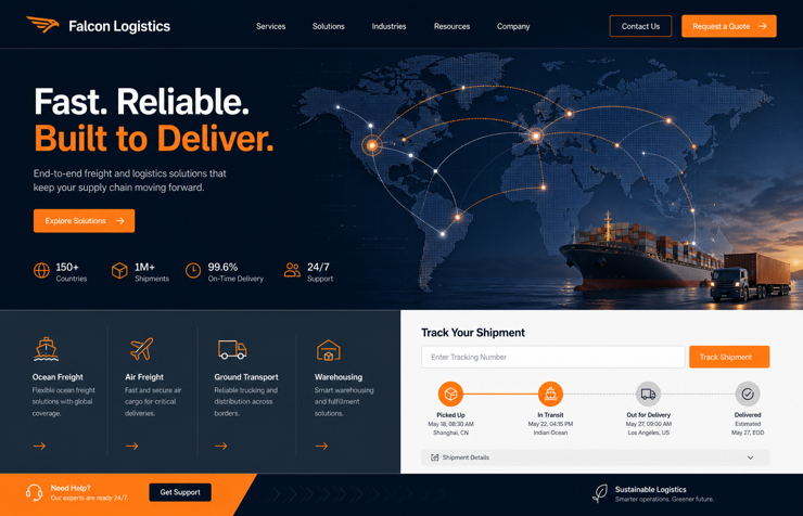 Falcon Logistics website concept