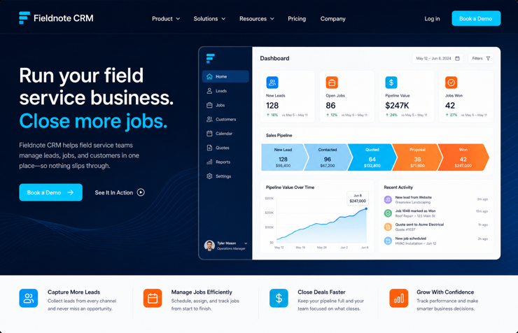 Fieldnote CRM website concept